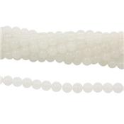 Jade Blanc Perle Ronde Lisse Percée 4 mm (Lot de 20 perles)