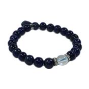 Bracelet en Lapis Lazuli - Pierres Boules de 8 mm et Coeur 12 mm