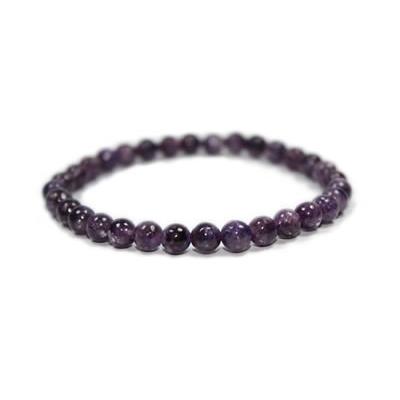 Bracelet Lépidolite Violette en Pierre Boule de 6 mm