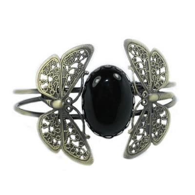 Bracelet Papillon en Obsidienne Oeil Céleste Cabochon Ovale 25x18 mm Romantic