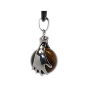 Pendentif Boule en Oeil de Tigre Entre les mains (2,7x1,8 cm) 