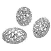 Perle Ovale Collant 6 mm en Argent 925 (Lot de 2 perles)