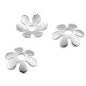 Coupelle Fleur de 9 mm avec trou en Argent 925 (Lot de 2 coupelles)