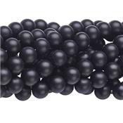 Agate Noire Perle Givrée percée de 6 mm (Lot de 10 perles)