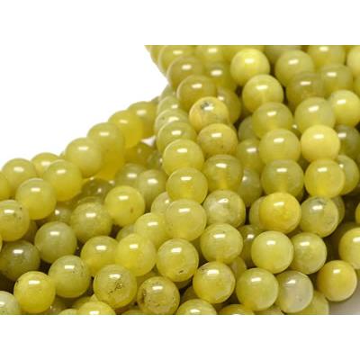 Péridot Mate Perle Ronde Lisse Percée 8 mm (Lot de 10 perles)