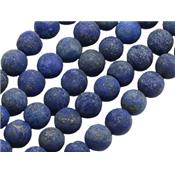 Lapis-lazuli Perle Givrée de 8 mm (Lot de 5 perles)