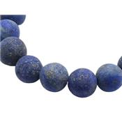 Lapis-lazuli Perle Ronde Givrée Percée de 8 mm (Lot de 5 perles)