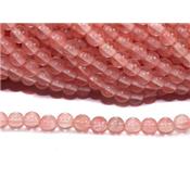 Quartz Rose Perle Ronde Lisse Percée 8 mm (Lot de 10 perles)