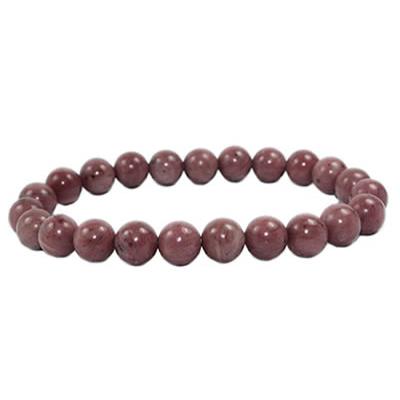 Bracelet Rhodonite en Pierre Boule de 8 mm