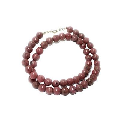 Collier Rhodonite en Pierre Boule de 6 mm