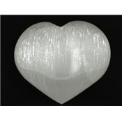 Sélénite Gros galet pierre Coeur (9 à 11 cm)