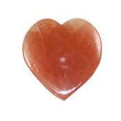 Sélénite Orange Très Gros galet pierre Coeur (17 à 18 cm)