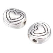 Séparateur Coeur Gravé 6 x 6 x 3 mm de Perles style Tibétain (Par Lot de 2)