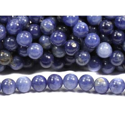 Sodalite Perle Ronde Lisse Percée 10 mm (Lot de 5 perles)