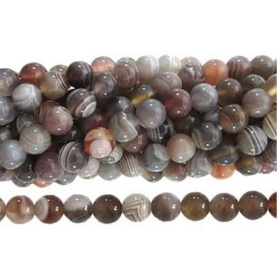 Agate de Botswana Perle Ronde Lisse Percée 10 mm (Lot de 5 perles)