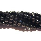 Agate Noire Perle Facettée Percée 8 mm - 64 Facettes (Lot de 10 perles)