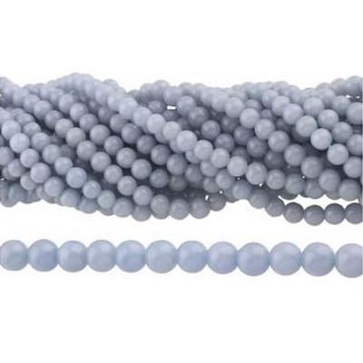 Angélite Perle Ronde Lisse Percée 4 mm (Lot de 20 perles)