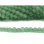 Aventurine Verte Perle Ronde Lisse Percée 8 mm (Lot de 10 perles)