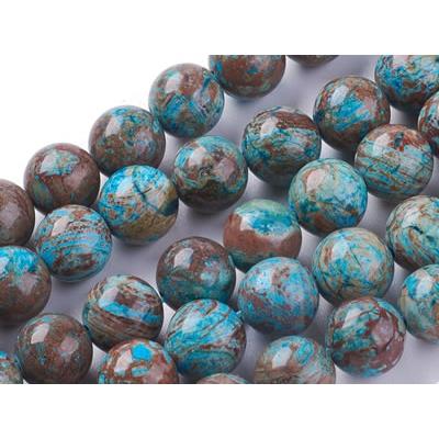 Chrysocolle Perle Ronde Lisse Percée 10 mm (Lot de 5 perles)