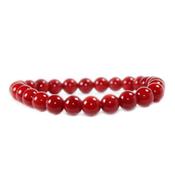 Bracelet Corail Rouge en Pierre Boule de 8 mm
