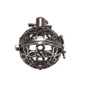 Pendentif Bola Cage Fleur en laiton de couleur GunMétal