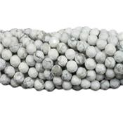 Howlite Blanche Perle Facettée Percée 6 mm - 64 Facettes (Lot de 20 perles)