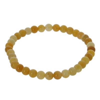 Bracelet Jade Jaune en Pierre Boule de 6 mm