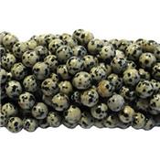 Jaspe Dalmatien Perle Ronde Lisse Percée 6 mm (Lot de 20 perles)