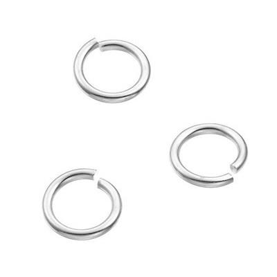 Anneau Simple Rond Ouvert 7 mm en Argent 925 (Lot de 10 anneaux)