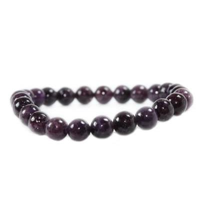 Bracelet Lépidolite Violette en Pierre Boule de 8 mm