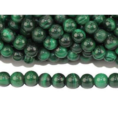 Malachite Perle Ronde Lisse percée 10 mm (Lot de 5 perles)