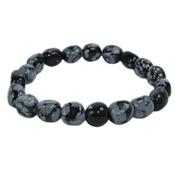 Bracelet Obsidienne Neige en Pierres Roules
