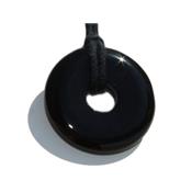 Obsidienne Noire Pendentif Pi Chinois de 2 cm
