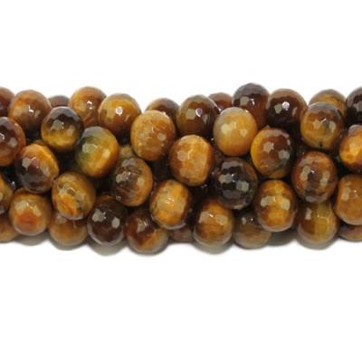 Oeil de Tigre Perle Facettée de 6 mm (Lot de 10 perles)