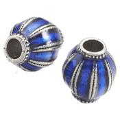 Perle Lanterne Bleue style Tibétain 11 x 10 mm env. (Lot de 2)