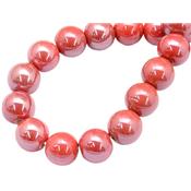 Perle de Porcelaine Rouge Orangé 8 mm (Par Lot de 5 Perles)
