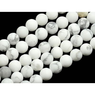 Howlite Blanche Perle Givrée Percée de 8 mm (Lot de 5 perles)
