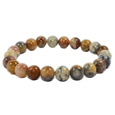 Bracelet Agate Crazy Lace en Pierre Boule de 8 mm