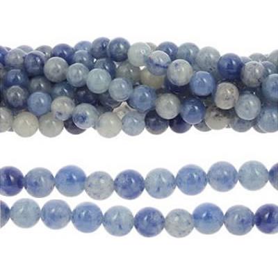 Aventurine Bleue Perle Ronde Lisse Percée 4 mm (Lot de 20 perles)