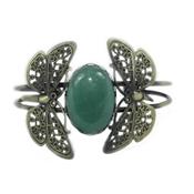 Bracelet Papillon en Aventurine Verte Cabochon Ovale 25x18 mm Romantic