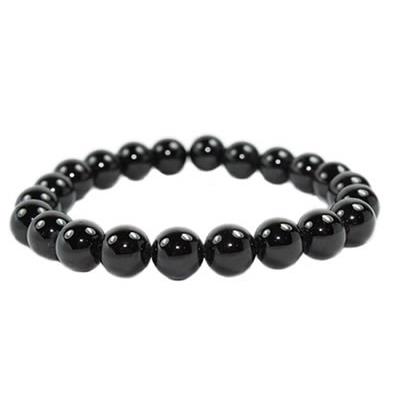 Bracelet Obsidienne Noire en Pierre Boule de 8 mm