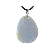 Pendentif de Calcédoine Bleue pierre plate