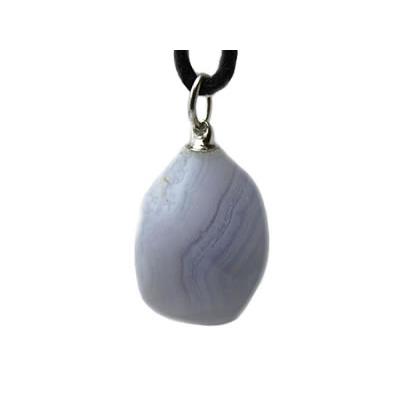 Calcédoine Bleue Pendentif pierre roulée