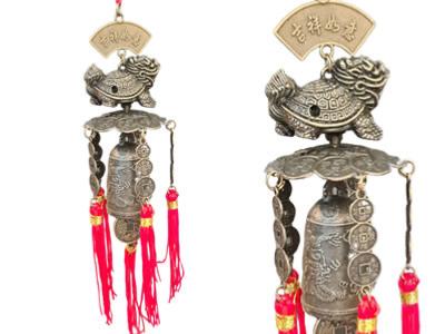 Carillon Tortue Dragon et Clochette Porte Bonheur Feng Shui