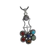 Pendentif Fleur Antique 7 Chakras Montage Argenté