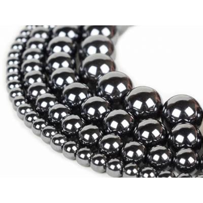 Hématite Perle Ronde Lisse Percée 4 mm (Lot de 20 perles)