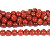 Jaspe Rouge Perle Ronde Lisse Percée 8 mm (Lot de 10 perles)