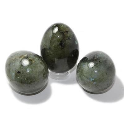 Oeuf en pierre de Labradorite (5 cm) avec socle