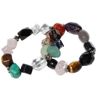 Bracelet Multicolore pierres taillées polies