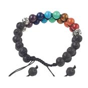 Bracelet 7 Chakras double rang Perles de 8 mm style Shamballa